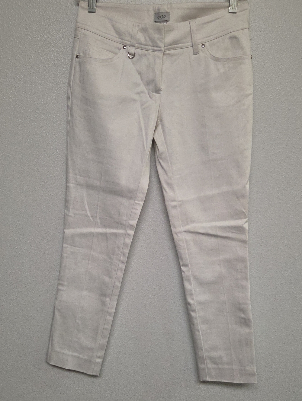 Cache White Ankle Crop Stretch Jeans